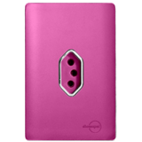 Conjunto Tomada Vertical 10A 4x2 - Novara Rosa Fosco Cromado